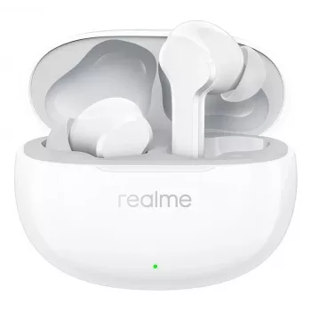realme Buds T110 True Wireless Earbuds with 38h Battery, AI ENC, IPX5, Bluetooth 5.4, 10mm Bass Driver, USB-C Fast Charging, Low Latency Mode, Smart Touch, White