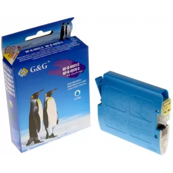 G&G Compatible Ink Cartridge for Brother LC-970C/LC-1000 Cyan (400 Pages, 11ml, Smart Chip)