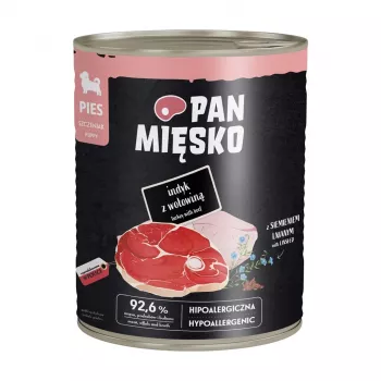 PAN MIĘSKO Puppy Turkey with Beef Wet Dog Food 800g – Complete & Balanced Grain-Free Canned Food for Puppies of All Breeds