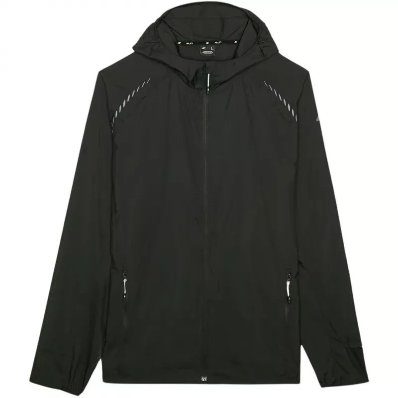 4F Men's Technical Jacket M553 Anthracite - Water-Resistant, Breathable, Adjustable Hood