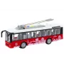 LEAN TOYS Trolleybus 1:16 Scale Remote Control City Bus with Lights and Sounds, White and Red