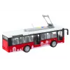 LEAN TOYS Trolleybus 1:16 Scale Remote Control City Bus with Lights and Sounds, White and Red
