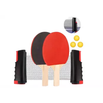LEAN TOYS Ping Pong Table Tennis Set with Net, 2 Rackets and 3 Balls