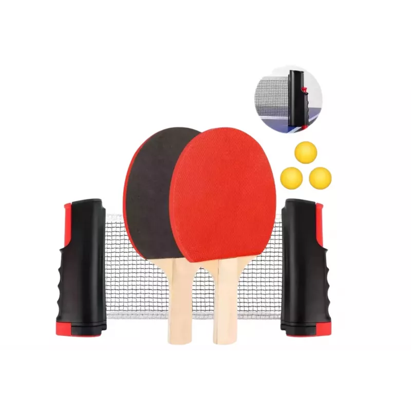 LEAN TOYS Ping Pong Table Tennis Set with Net, 2 Rackets and 3 Balls