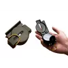 LEAN Tourist Compass with Fluorescent Hands and Aluminum Housing, 360-Degree Scale, Ruler