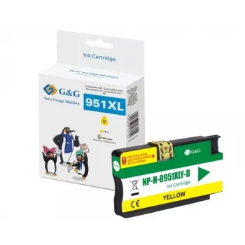 G&G Ninestar Yellow Ink Cartridge Compatible with HP 951XL (CN048AE) High Yield