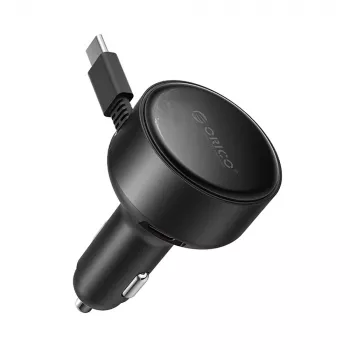 ORICO FC-60-2C 60W Retractable USB-C Car Charger - Black