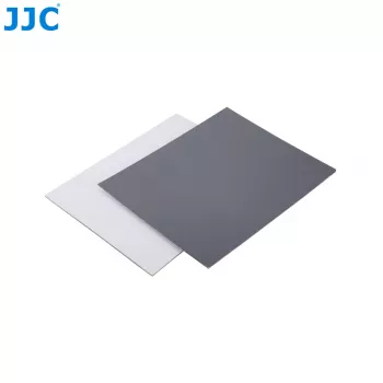 JJC GC Series 2-in-1 Photography Calibration Card Set – 18% Gray Card & White Balance Card, 20 x 25 cm, Durable Plastic, with Lanyard