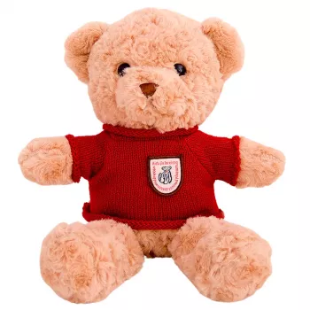 LEAN TOYS Plush Mascot Cuddly Toy Teddy Bear Beige Red Sweater 40cm