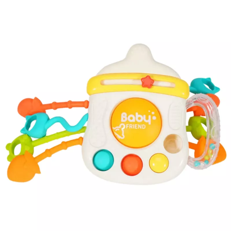 LEAN TOYS 3-in-1 Sensory Toy Teether Rattle for Infants - Multi-Color