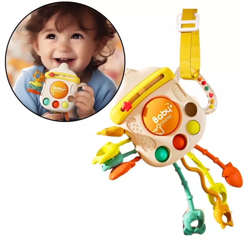 LEAN TOYS 3-in-1 Sensory Toy Teether Rattle for Infants - Multi-Color