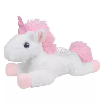 LEAN TOYS Plush Unicorn Sleeping Cuddly Toy with Projector and Sound