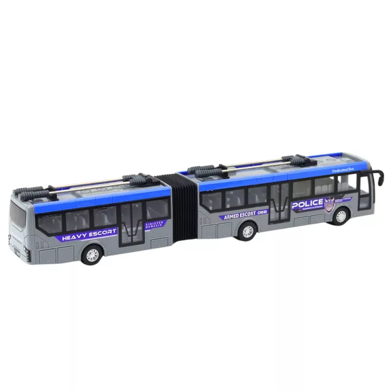 LEAN TOYS RC Police Articulated Bus Remote Controlled Lights Gray 1:32