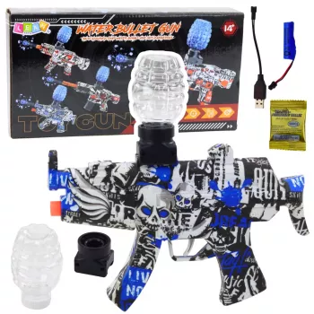 LEAN TOYS Electric Gel Ball Blaster Graffiti White Blue