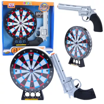 LEAN TOYS Laser Revolver Pistol Set with Target Shooting Game Lights Sounds