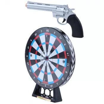 LEAN TOYS Laser Revolver Pistol Set with Target Shooting Game Lights Sounds