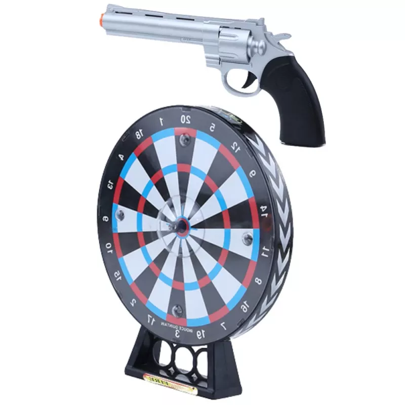 LEAN TOYS Laser Revolver Pistol Set with Target Shooting Game Lights Sounds