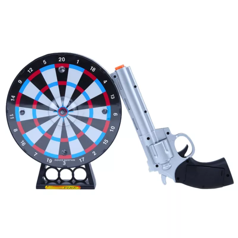 LEAN TOYS Laser Revolver Pistol Set with Target Shooting Game Lights Sounds
