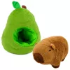 LEAN TOYS Green Avocado with Capybara 2-in-1 Reversible Plush Toy 25 cm