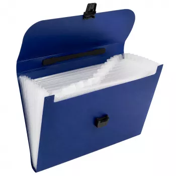LEAN Expanding File Folder Document Organizer 13 Compartments Blue A4