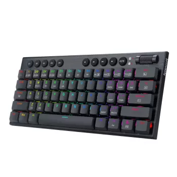 REDRAGON Horus Mini 61-Key Tri-Mode RGB Low Profile Mechanical Gaming Keyboard - Black