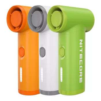 Nitecore NEF Nano Portable Fan White - USB-C Rechargeable, 3 Speeds, 2500mAh Battery