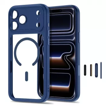TECH-PROTECT MagPeak MagSafe Clear Case for iPhone 17 Pro Max / 18 Pro Max – Deep Blue