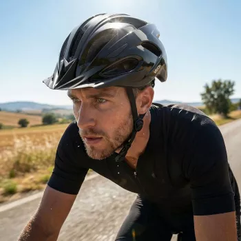 Vayox Speed LED Bicycle Helmet, Glossy Black, Size L (58-61 cm)