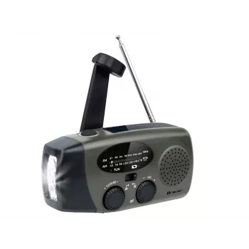 TRACER EXPLORER PRO Expedition Radio with Solar Panel, Hand Crank, NOAA Weather Band, AM/FM, LED Flashlight, and USB Power Bank