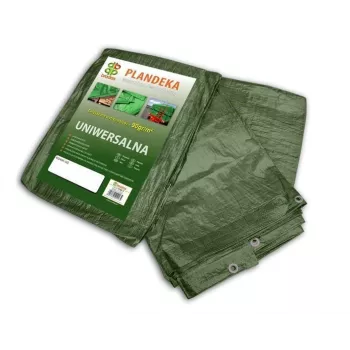 Bradas PL906/10 Heavy-Duty Blue Polyethylene Tarpaulin 12 x 10 m, 60 g/m², Waterproof, UV-Resistant, Reinforced Edges with Aluminum Eyelets