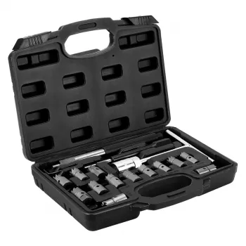 NEO TOOLS 11-885 17-Piece Injector Seat Cleaning Cutter Set for Diesel Engines