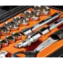 NEO TOOLS 08-694 1/2 Inch Drive Socket Wrench Set, 23-Piece, Chrome Vanadium Steel, DIN 3124