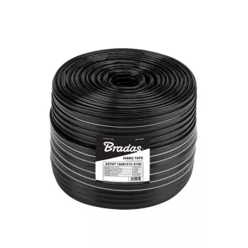 BRADAS Drip Tape 16 mm HIRRO Tape 500 m, 8 mil, 1.5 L/h, 20 cm Emitter Spacing, Black