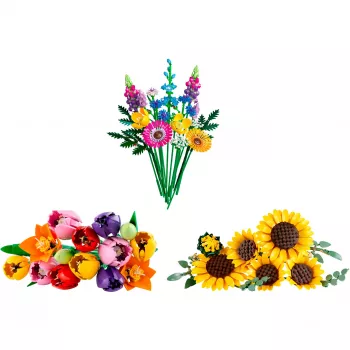 LEGO Botanicals Summer Flower Bouquet Bundle – 756-Piece Botanical Collection Building Set for Adults