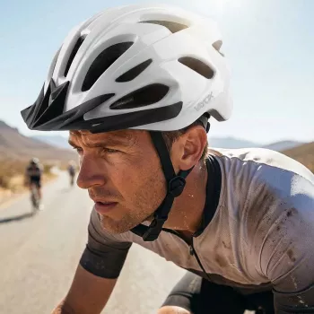 Vayox Speed Glossy White LED Cycling Helmet Size M