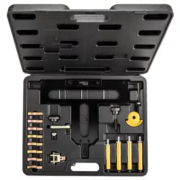 NEO TOOLS 15-Piece Engine Timing Lock Set for BMW Petrol Engines (N40, N42, N45, N46, N46T, N51, N52, N53, N54, N55) with VANOS Alignment, Hardened Steel, Blow-Molded Case