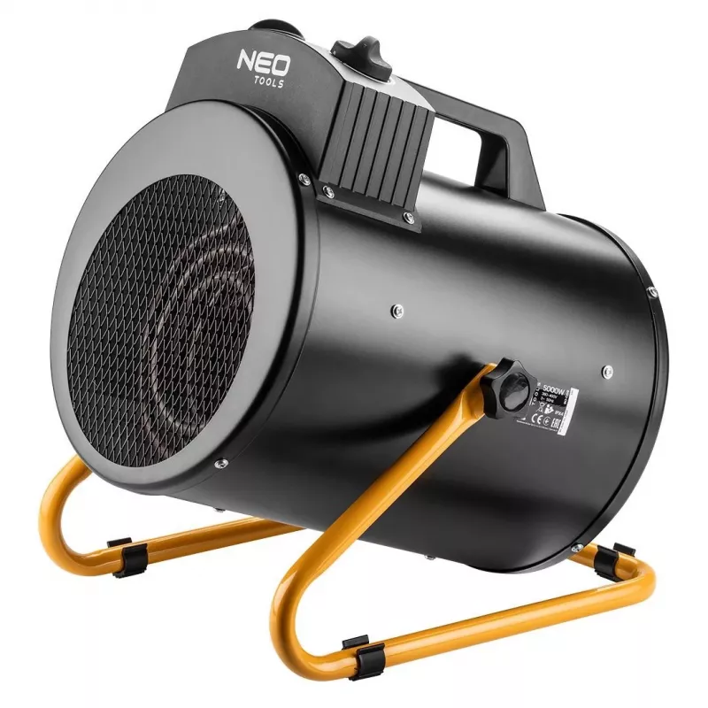 NEO TOOLS 90-069 Industrial Electric Heater 5kW, Adjustable Thermostat, IPX4, 3-Phase 400V