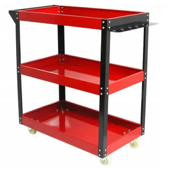 SILVER Workshop Trolley 3 Levels, Steel, 105 kg Capacity, 700x350x700 mm