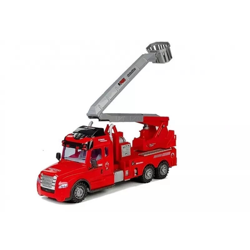 LEAN TOYS Fire Truck with Ladder R/C Remote Control 1:14 Scale 2.4GHz Water Spray Lights Sounds