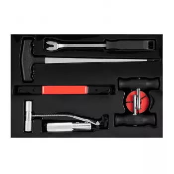 NEO TOOLS TOP-11-819 7-Piece Windshield Glass Removal Kit with 22 m Square Wire, Wire Handles, Feeder, Awl, Trim Tool, Wire Grip, Blow-Molded Case