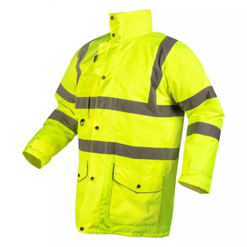 NEO TOOLS 5-in-1 High-Visibility Insulated Work Jacket, Yellow, Size XL