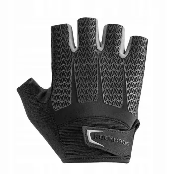 RockBros S169BGR XL Half-Finger Cycling Gloves with Gel Padding - Grey