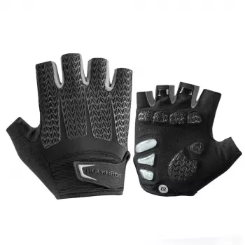 RockBros S169BGR XL Half-Finger Cycling Gloves with Gel Padding - Grey