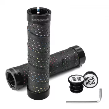 ROCKBROS GR0112 Ergonomic Double Lock-On Bicycle Handlebar Grips, Black