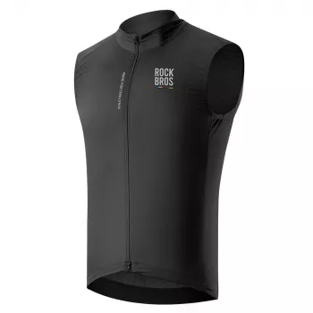 ROCKBROS ROAD TO SKY Men's Cycling Vest TLMJ003-01 Lightweight Breathable Windproof Water-Repellent Black Size L