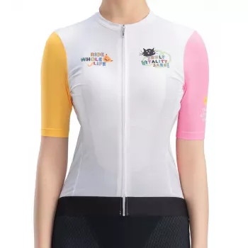 Rockbros Women's Cycling Jersey L White Printed