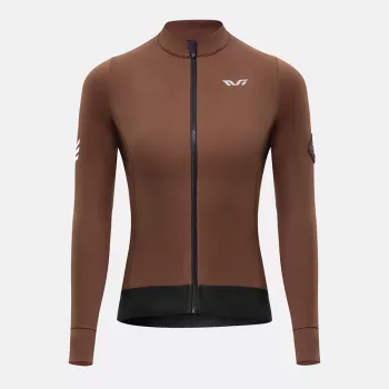ROCKBROS Women's Thermal Cycling Jersey YDWT006 Brown Size S