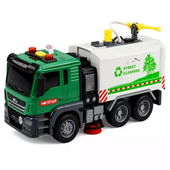 LEAN TOYS Street Sweeper Truck Water Function Lights Sounds 1:14