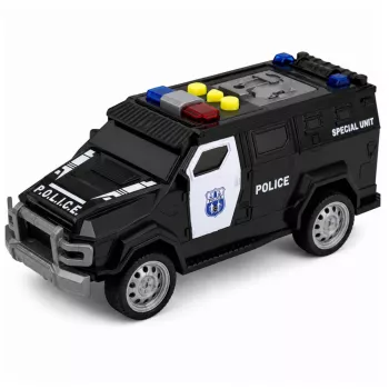 LEAN TOYS Police Car Special Vehicle 1:32 Scale Black with Lights and Sounds