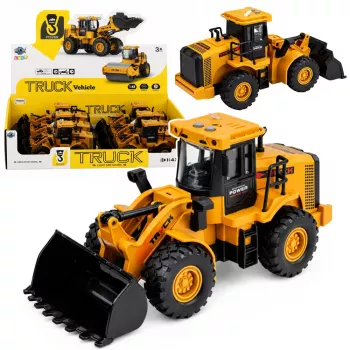 LEAN TOYS Construction Vehicle Excavator With Movable Bucket Lights Sounds Yellow 1:43